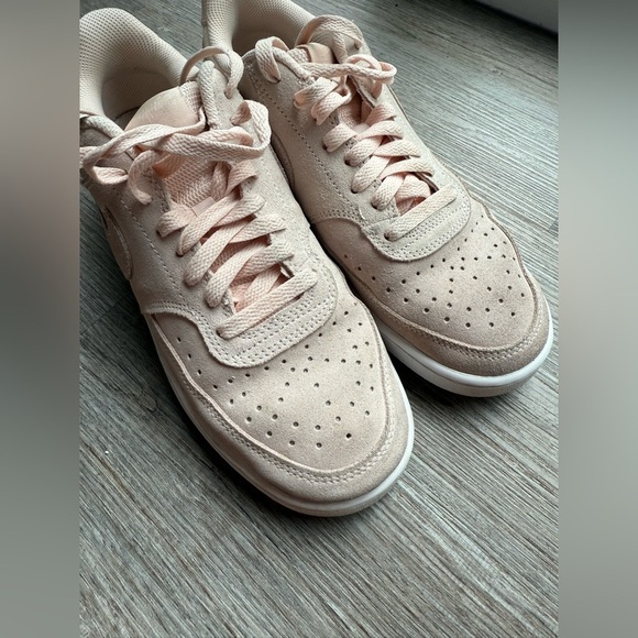 Nike Court Vision AF1 Sneakers Suede Pink Light Pink Casual Wear Size 9.5 - Picture 3 of 16